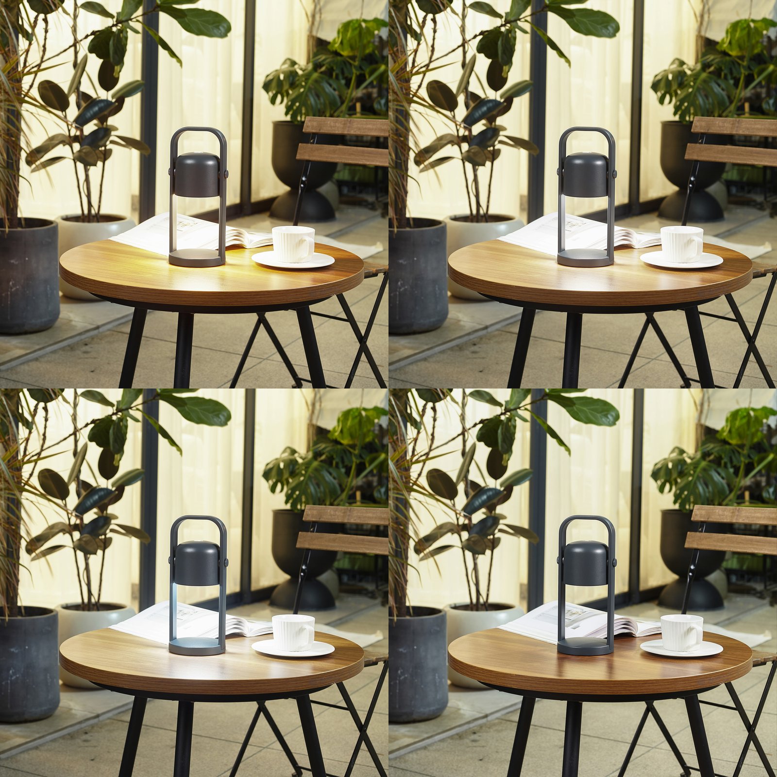 Lindby lampe de table LED rechargeable Kalevi, noir, aluminium, CCT