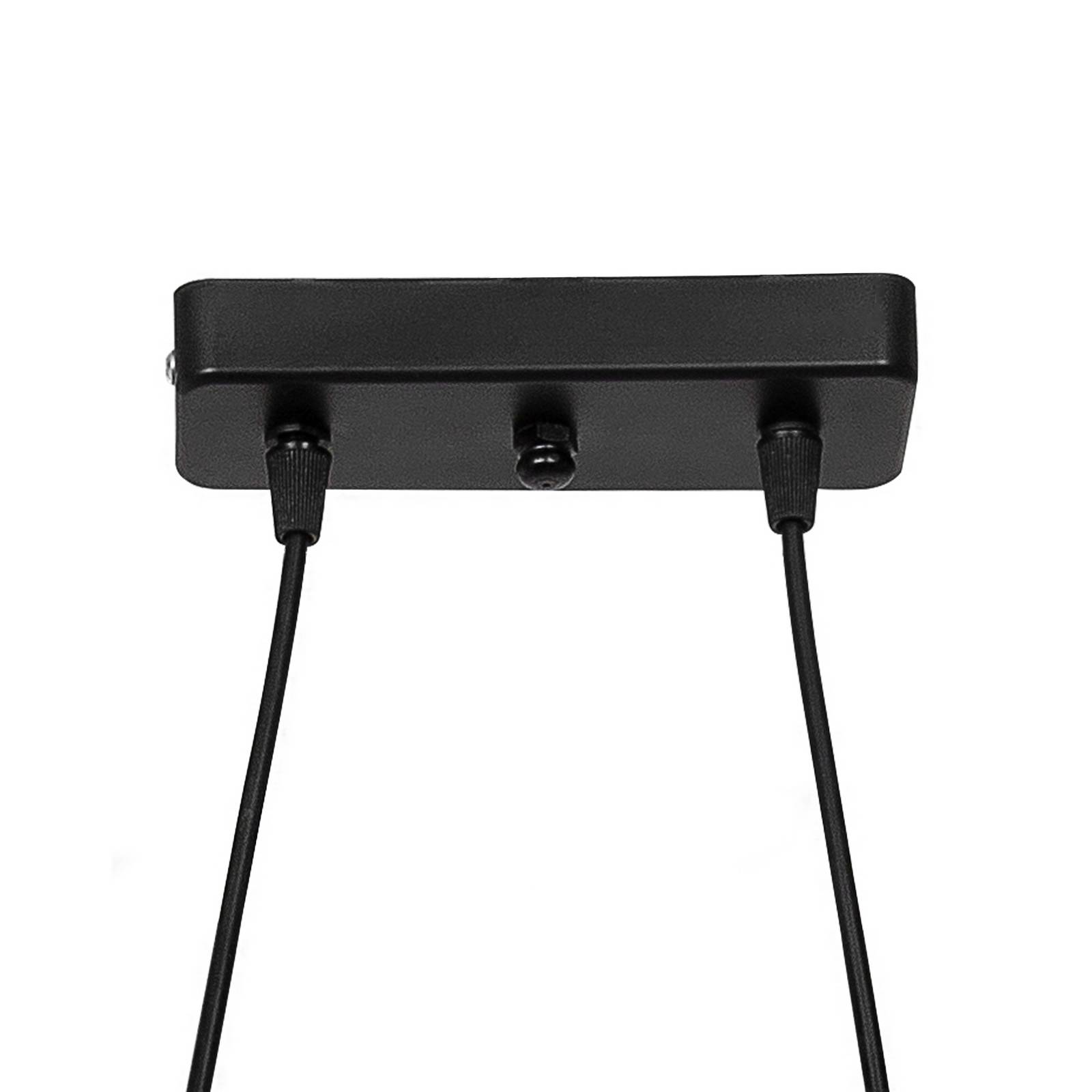 Żyrandol Zigana, brązowy wzorzysty, 2-punktowa, tkanina, drewno