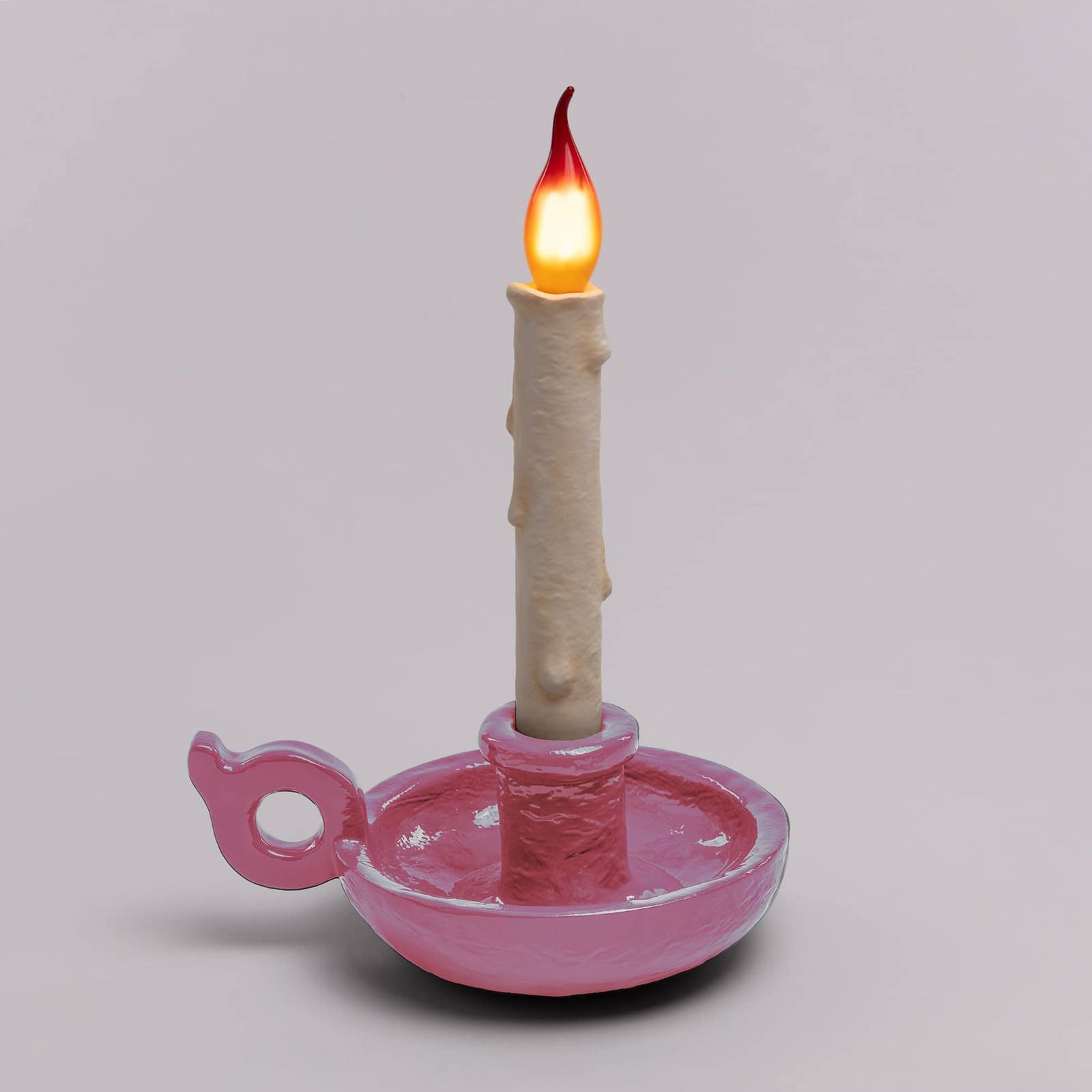SELETTI LED deko stolní lampa Grimm Bugia svíčka růžová