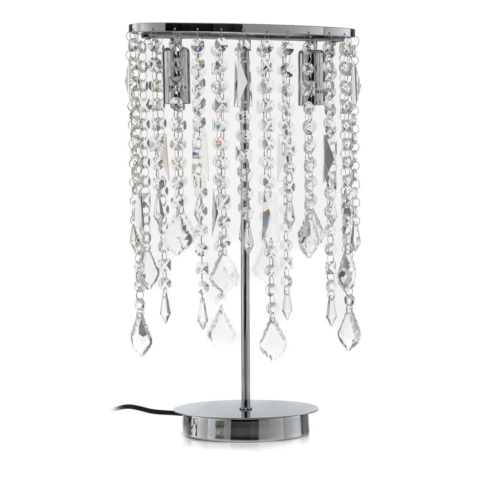 Laila asztali lámpa kristály függővel, két izzós