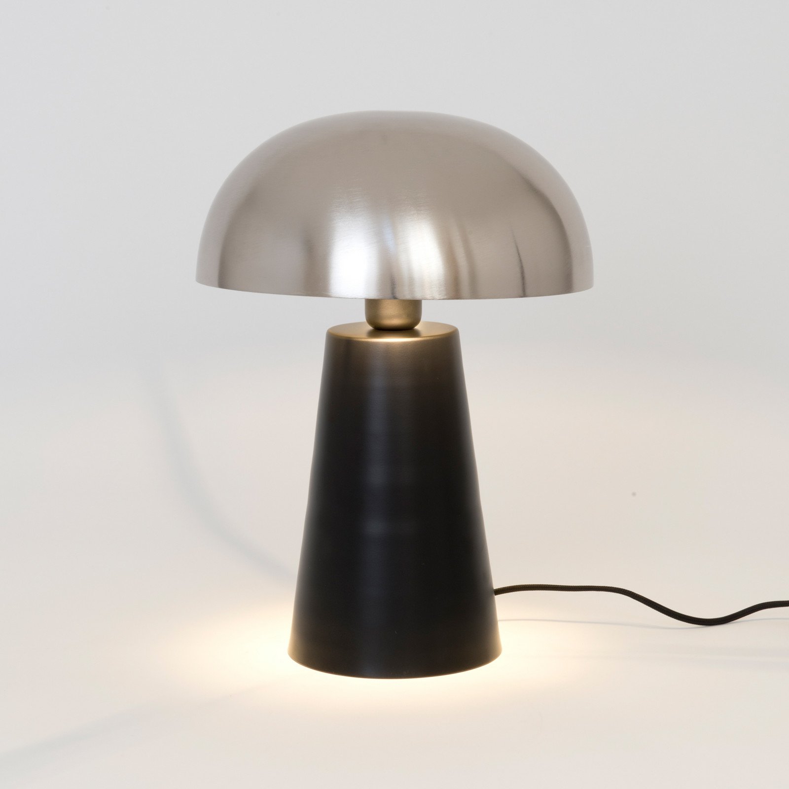 Fungo lampă de masă lumină de jos negru/argintiu