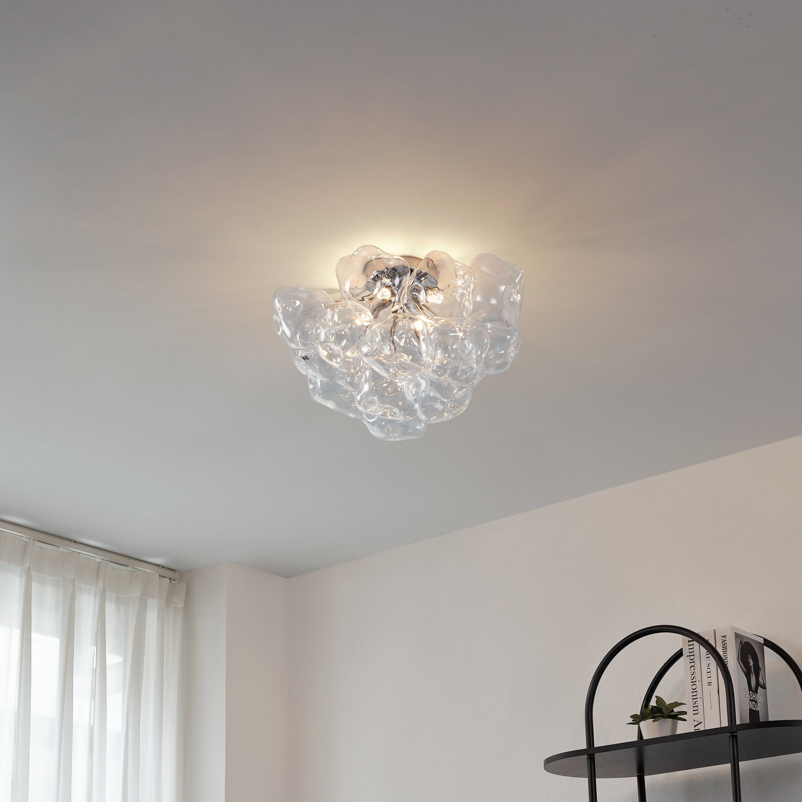 Lucande taklampe Diborah, klar, Ø 49 cm, glass, G9