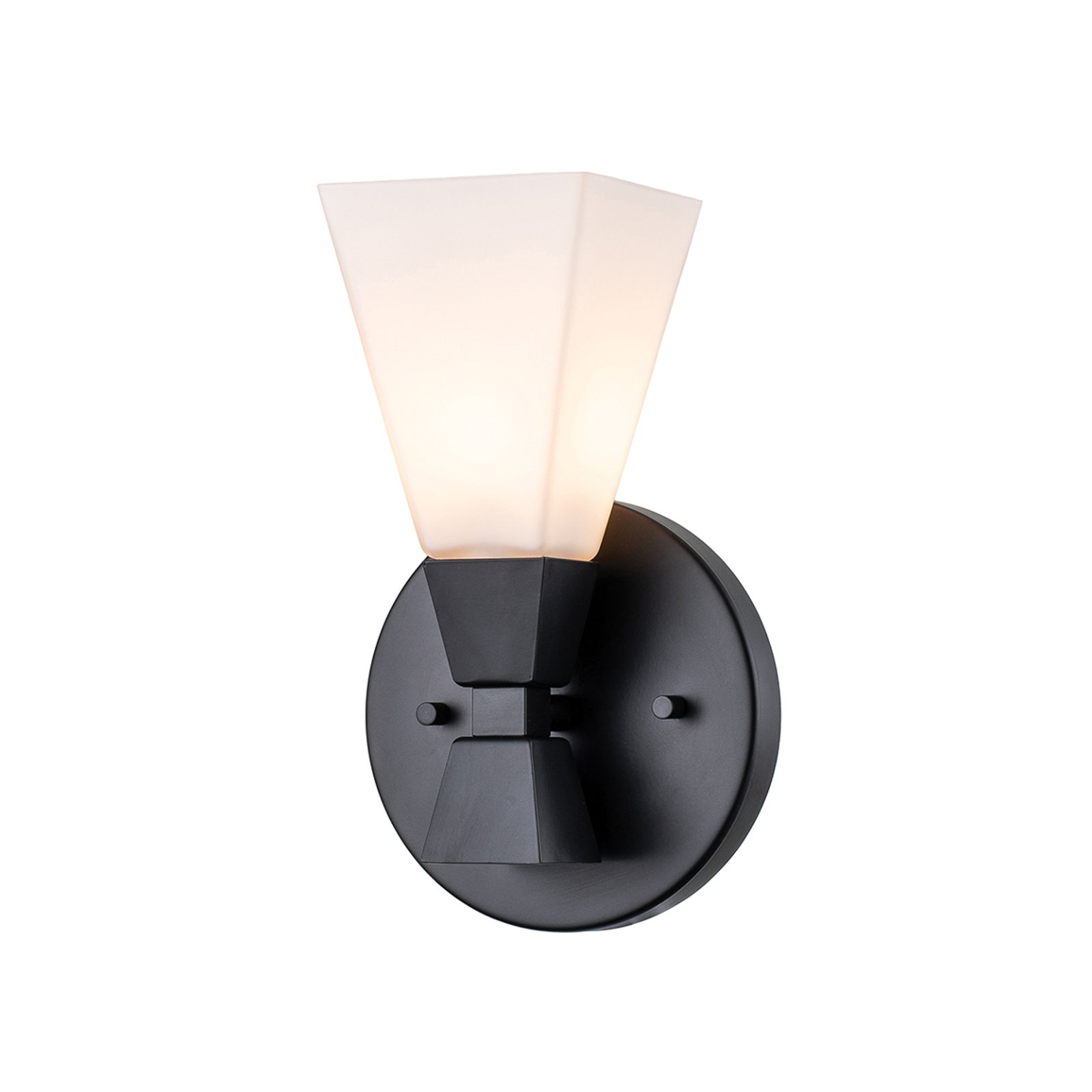 Bowtie bathroom wall light, matt black, 1-bulb
