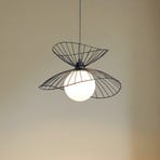 Hængelampe Vertigo, sort, glas/metal, E27, Ø 50 cm