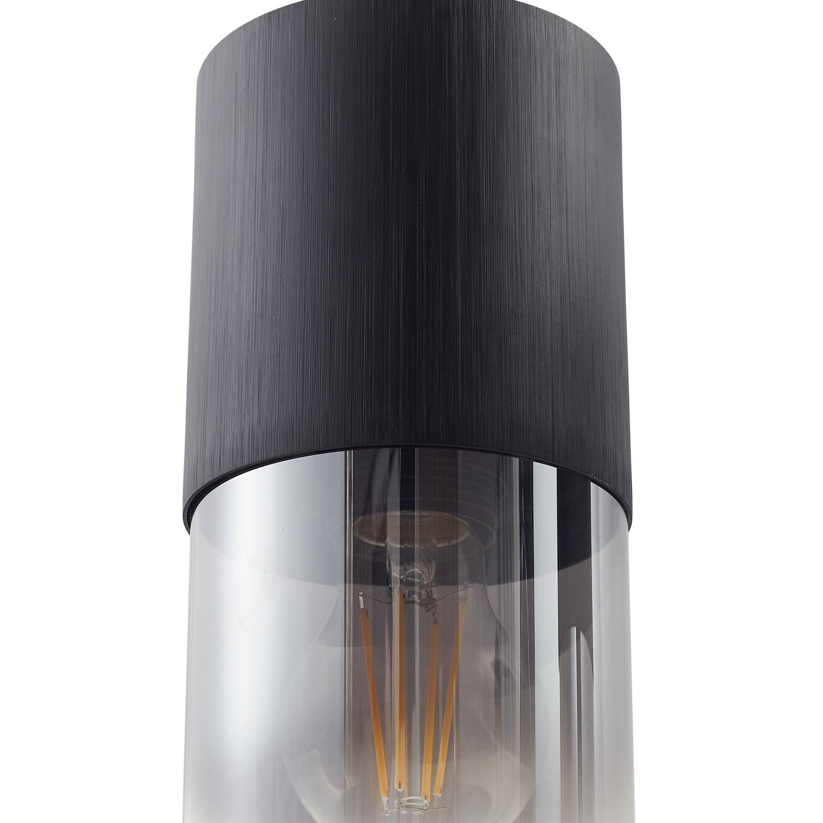 Lindby hanglamp Svante, 1-lamp, zwart, glas, Ø 10cm