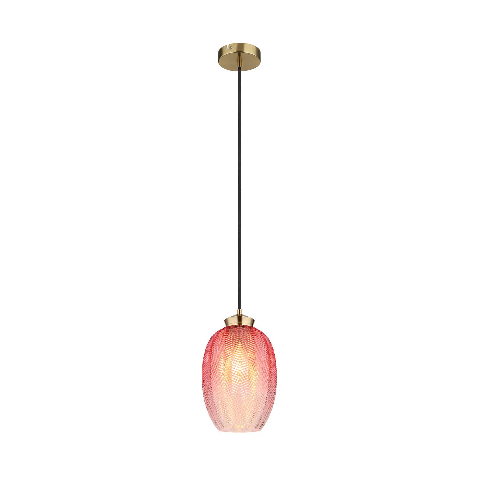 Hängelampe Jessica, Ø 18 cm, rot, Glas