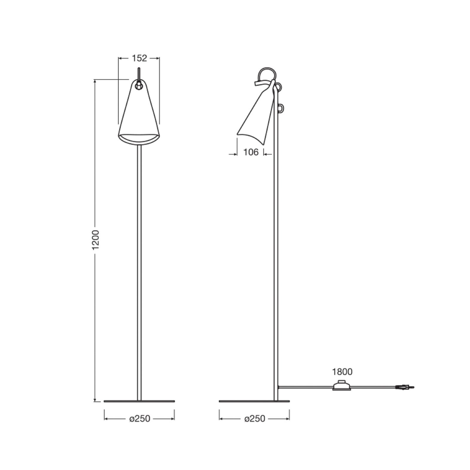 OSRAM Decor Bell floor lamp, black, steel, E27, H 120 cm