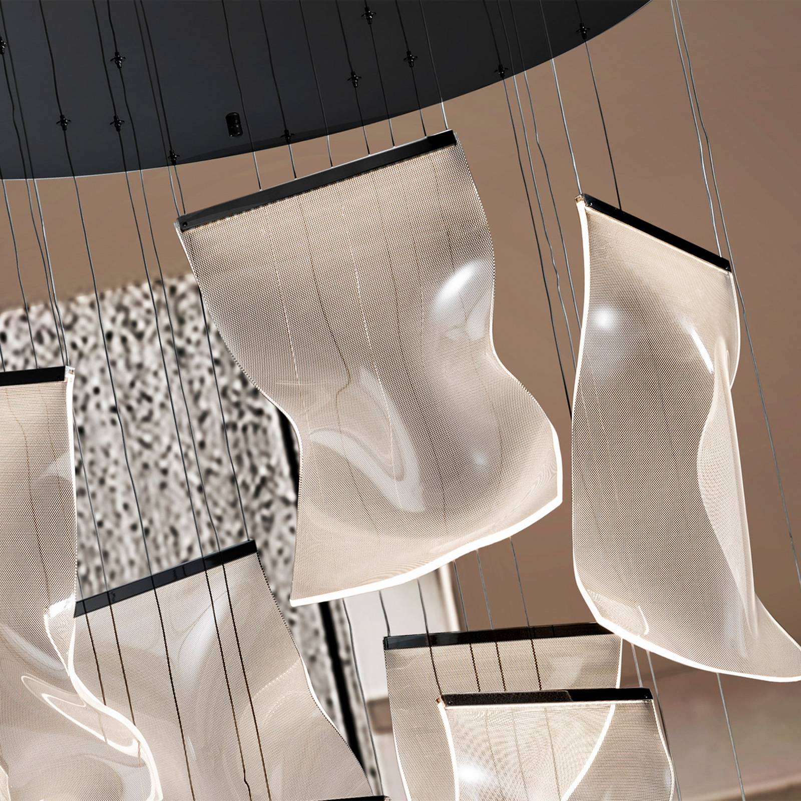 Lampa wisząca LED Velos II 13-świecący, czarny, ściemniany, tworzywo sztuczne