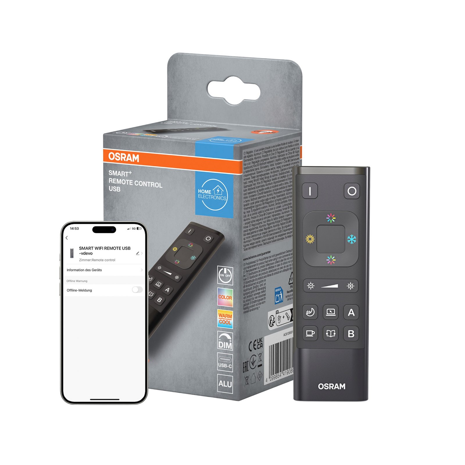 OSRAM SMART+ WiFi-afstandsbediening, zwart, accu
