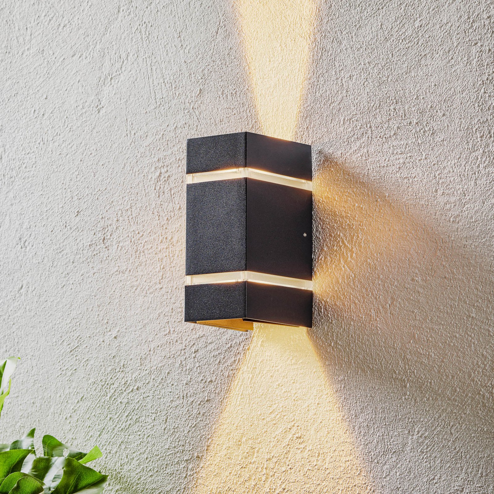 Cremona outdoor wall lamp, effect strips, 19.5 cm