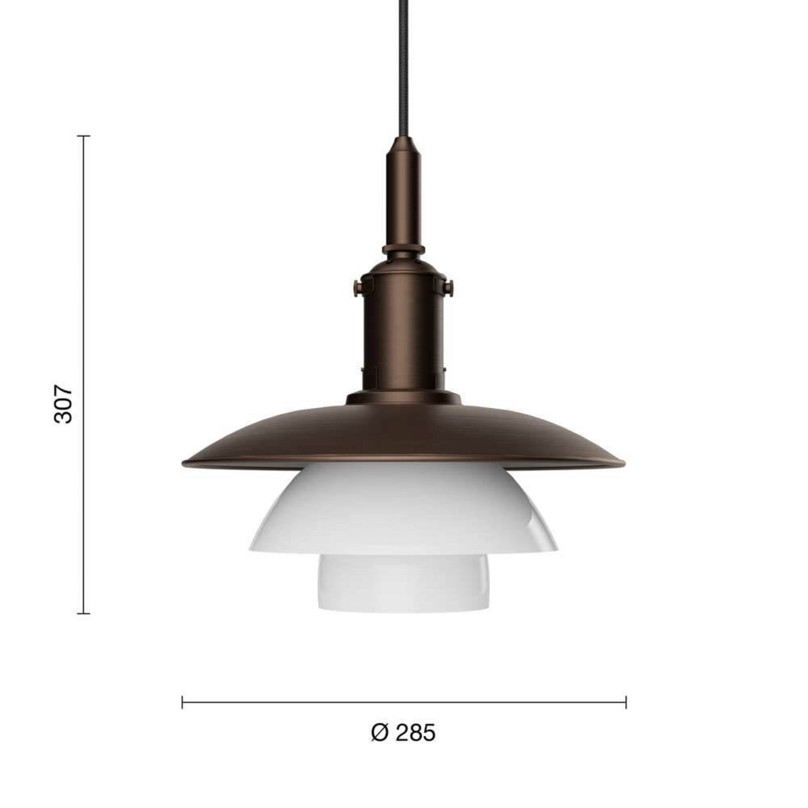 PH 3/3 Taklampa Aged Brass/Opal Glass Louis Poulsen - Vardagsrum
