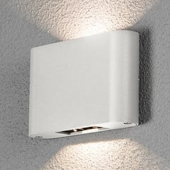 Vonkajšie nástenné svietidlo LED Chieri 2-light 18 cm biele