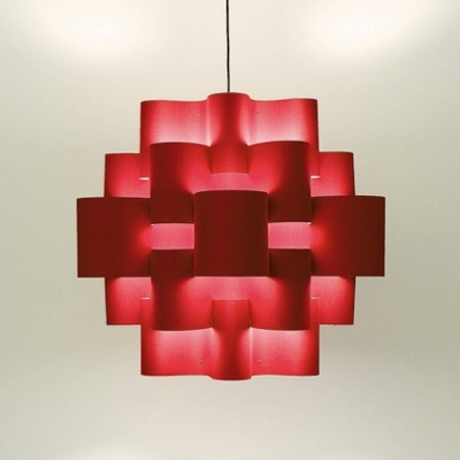 Red Sun - imponująca lampa wisząca ciepła czerwień