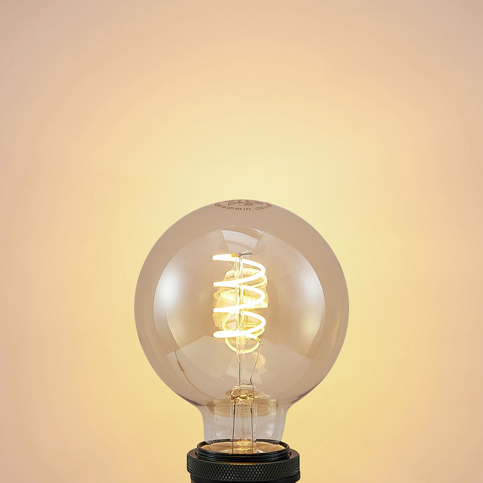 Pære LED 4W Amber G95 Dimbar E27 - Lucande