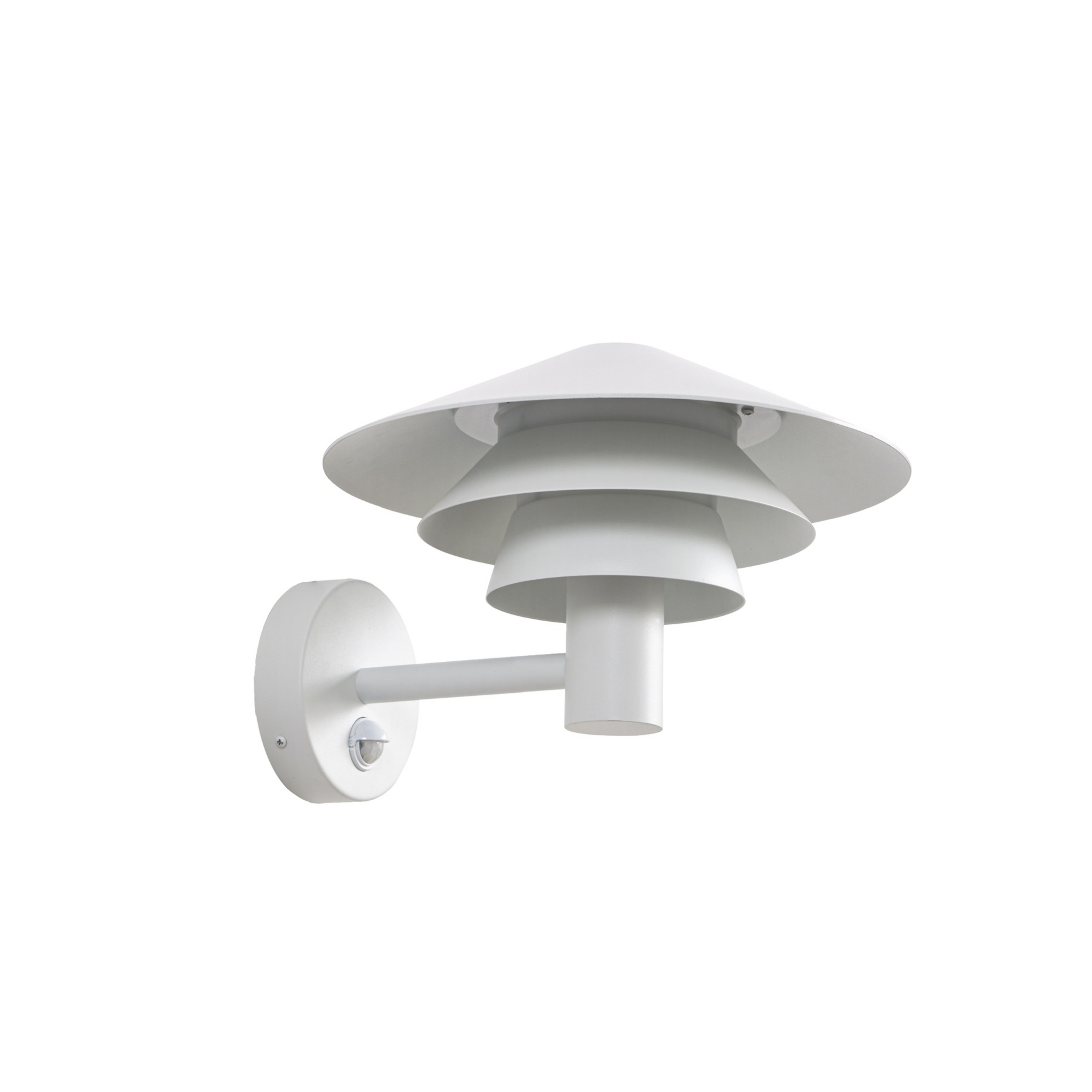 Candeeiro de parede exterior LED Montaro, IP54, branco, com sensor, alumínio -