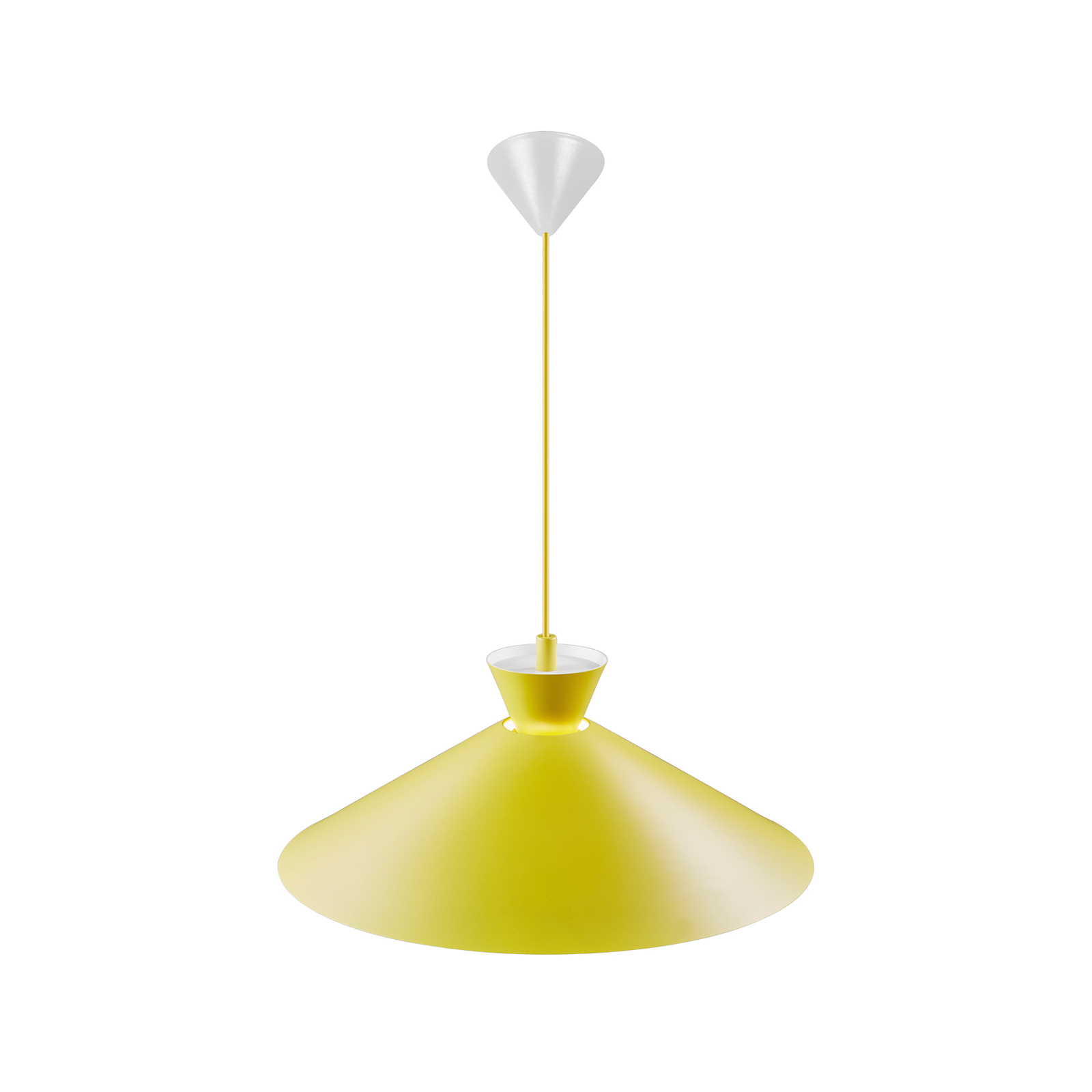 Dial pendant light with metal shade, yellow, Ø 45 cm