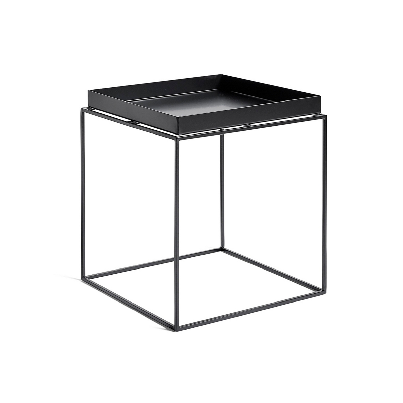 Tray sivupöytä, musta, teräs, 40 x 40 cm - HAY