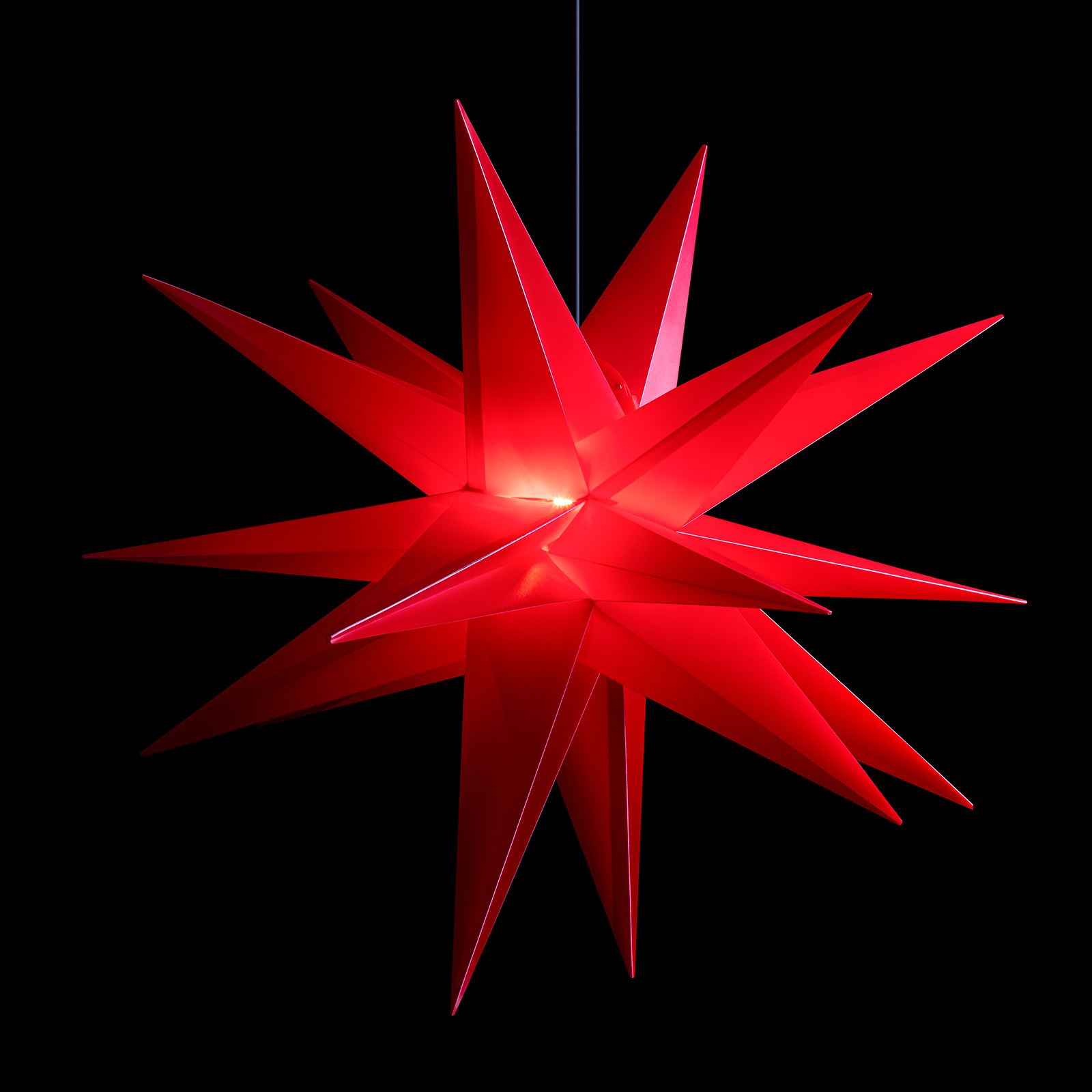 Dekoratīvā zvaigzne XXL ārpusē, 18 šķautņu, Ø 80 cm, sarkana