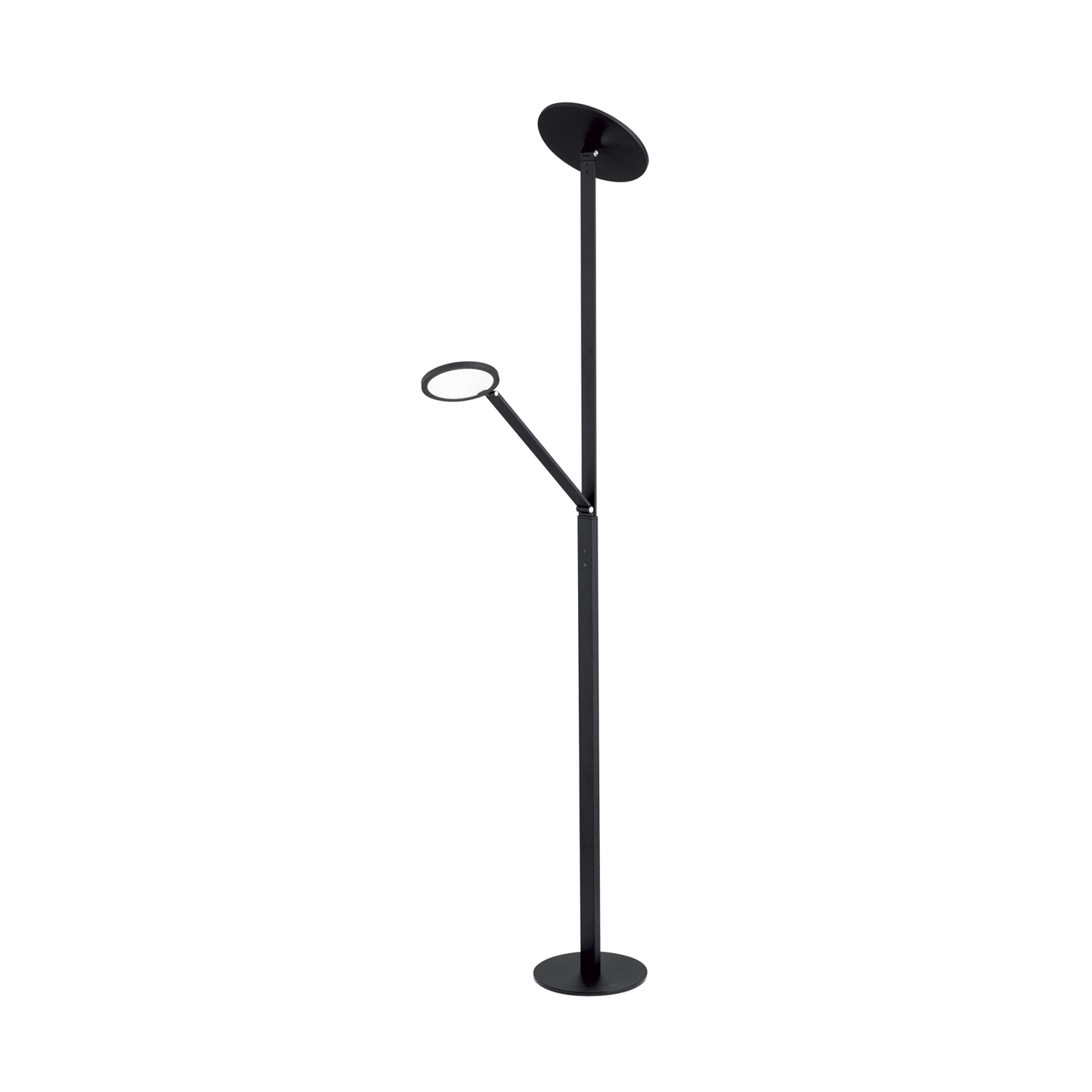 LED vloerlamp Fati, hoogte 181 cm, aluminium, leeslampje, dimmer, CCT