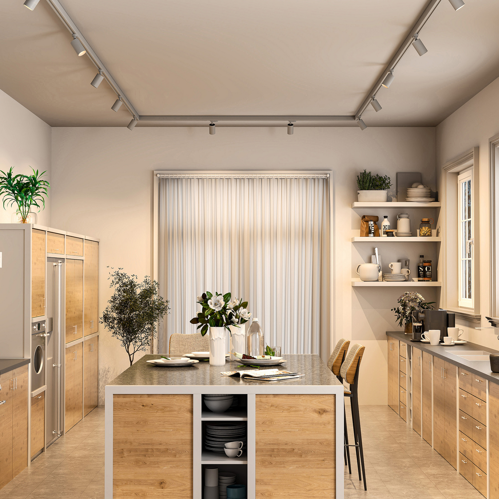 3-kohaline rööpmelpunkt Can, hõbedane, alumiinium, GU10, pööratav