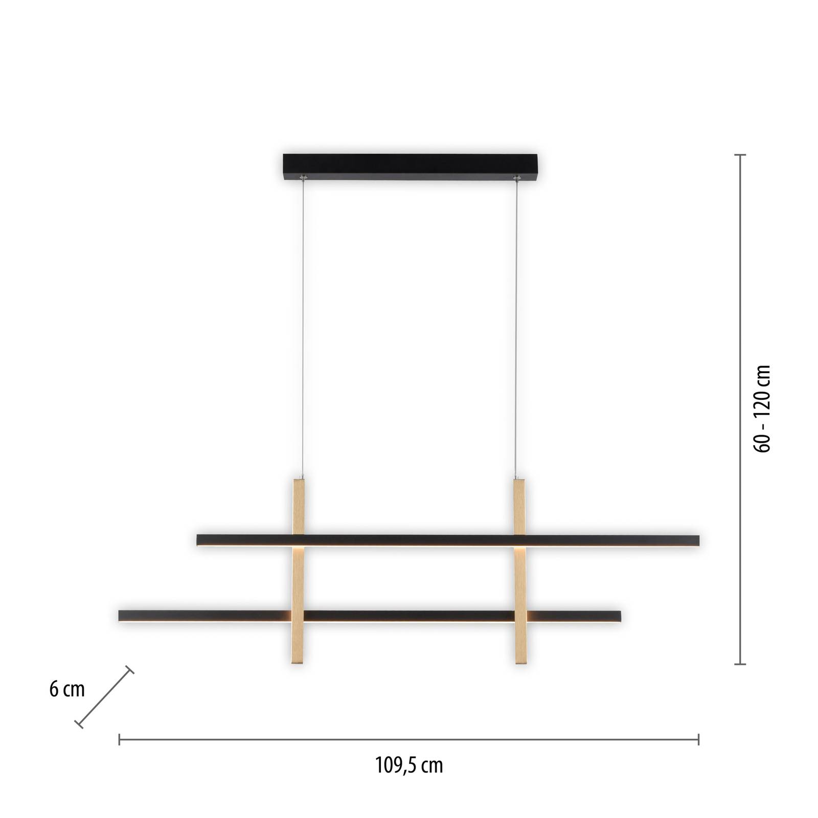 Lampa wisząca LED Barra, 4-pkt., simply dim