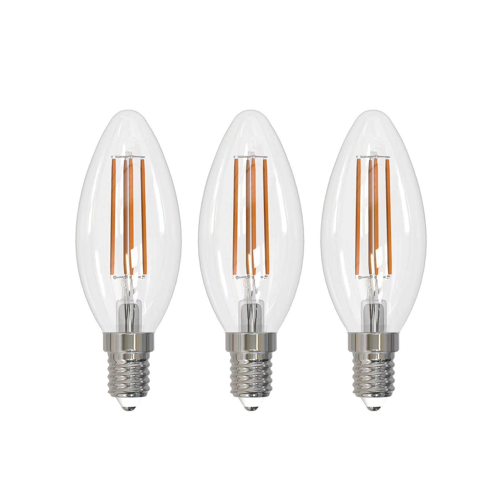 Arcchio LED-Leuchtmittel Filament E14 Kerze, 3er-Set, 2700 K