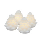 LED-Dekoleuchte Carla mini, Baum, Wachs weiß, 4er