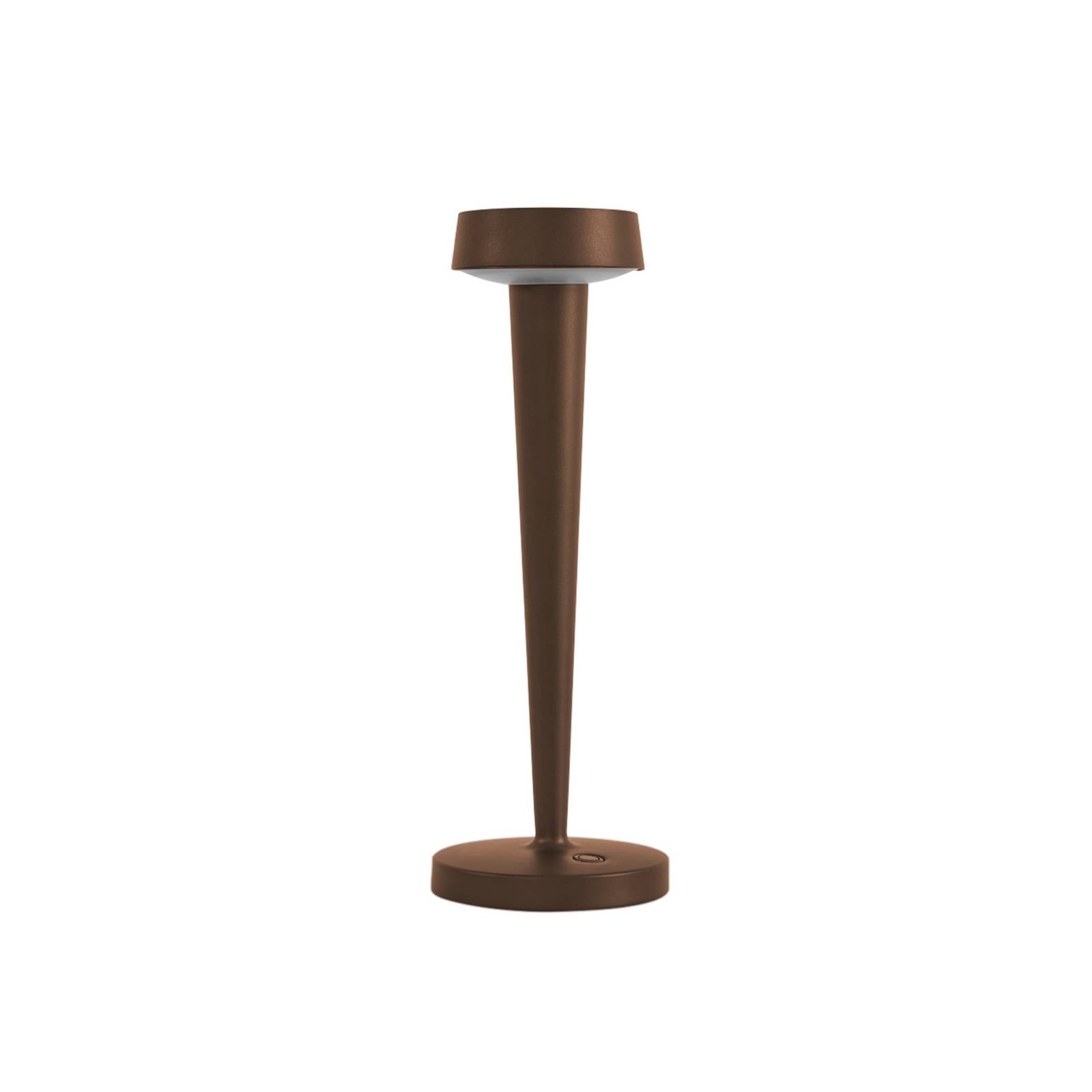 Lucande LED-Akku-Kerzenständer Lea, Vase, dunkelbraun, 28 cm