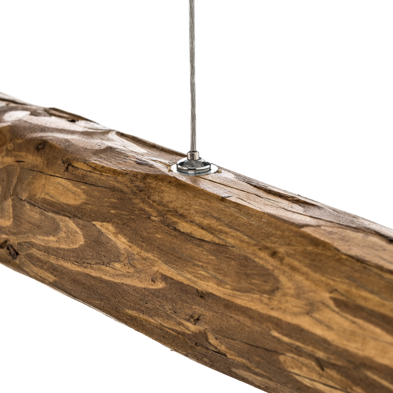 Lucas pendant light, stained pine wood 115cm long