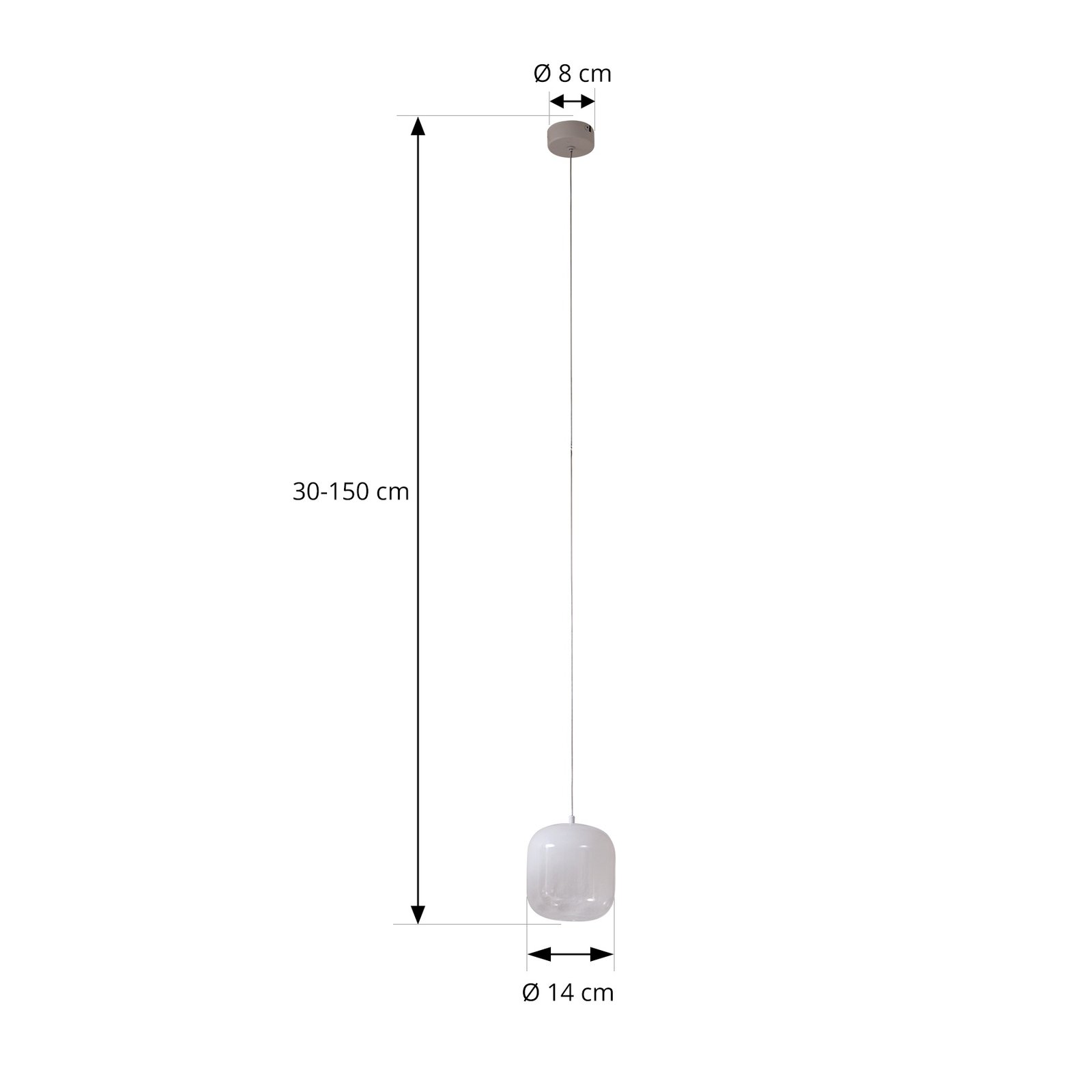 Lucande LED-Hängeleuchte Avelina, Ø 14cm, weiß, 1-flg.