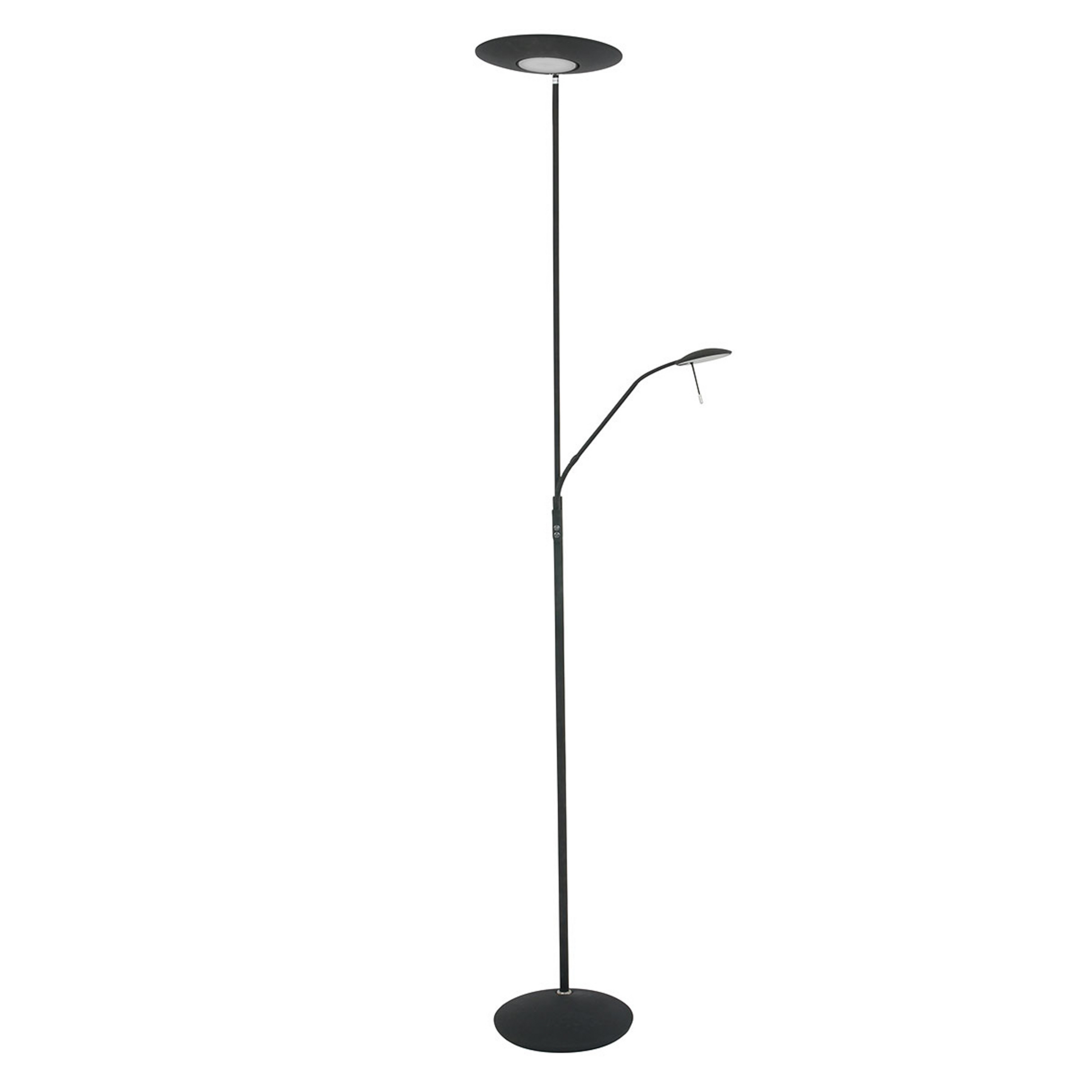Lampa LED oświetlająca sufit Zodiac z lampką do czytania LED, czarna