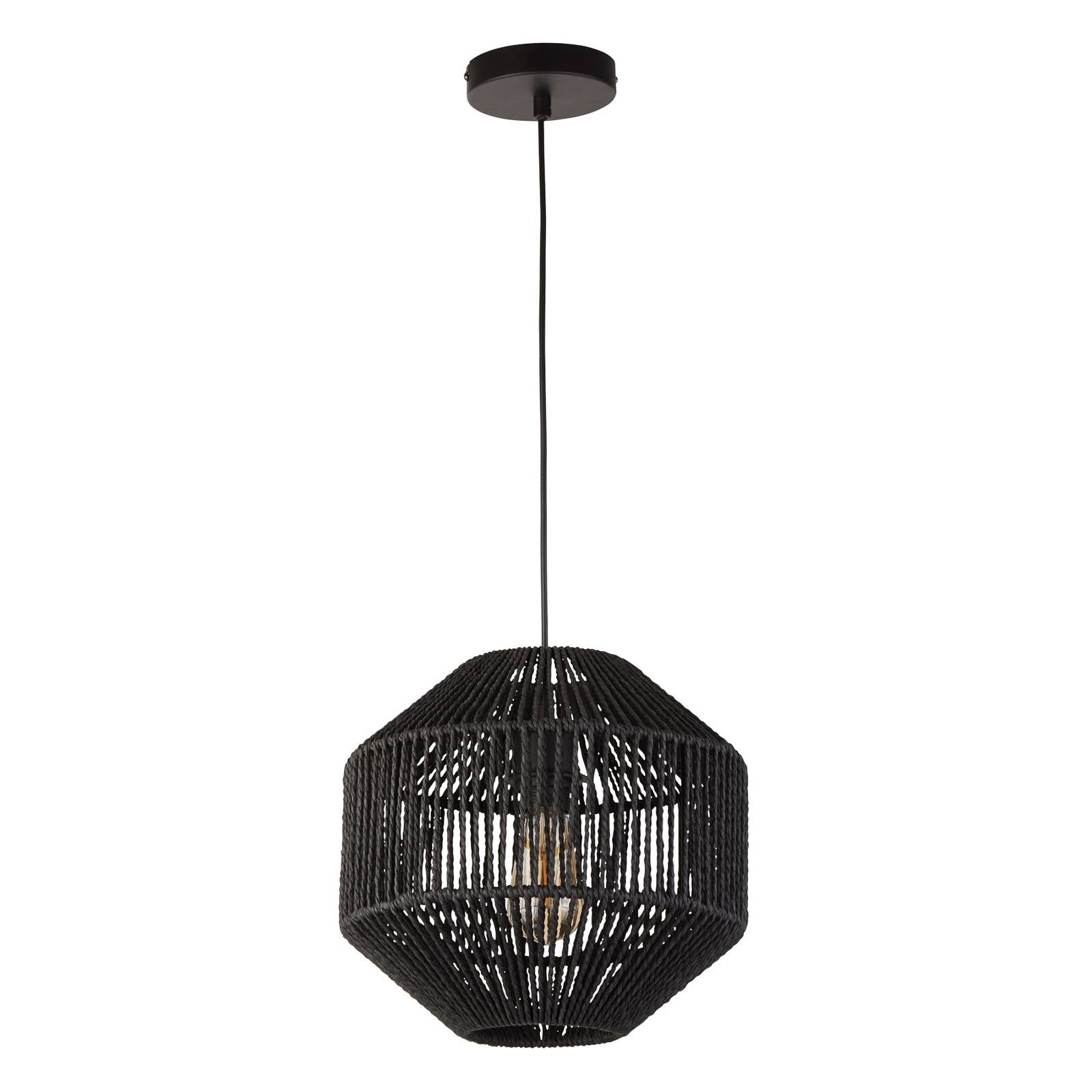 Suchscheinwerfer Wicker 1 Light Pendant Black Wicker