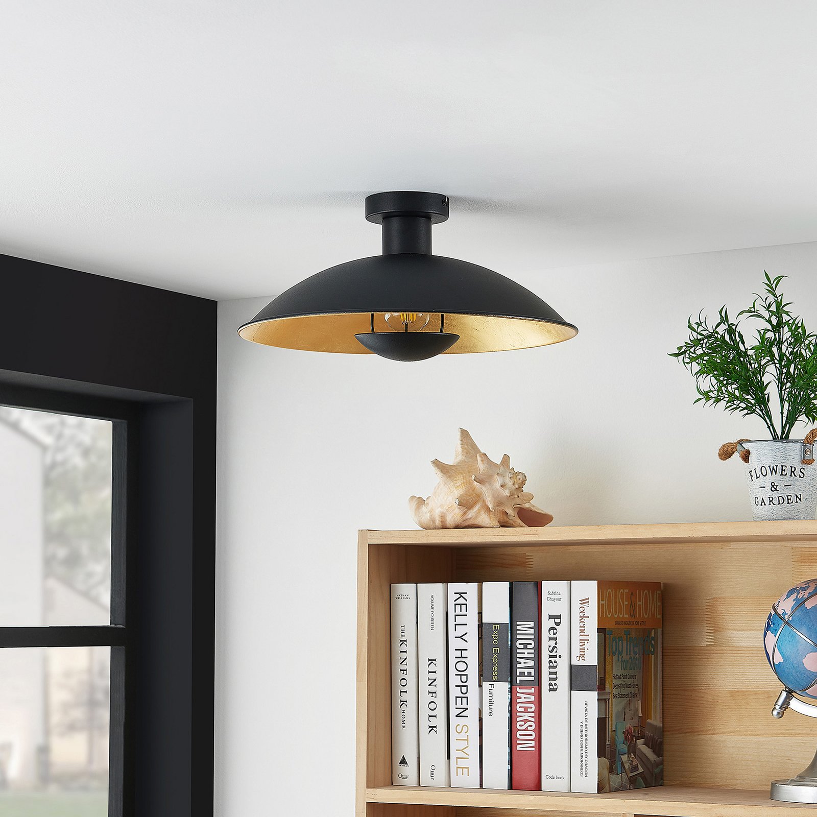 Narisara Deckenleuchte Ø40 Black/Gold - Lindby