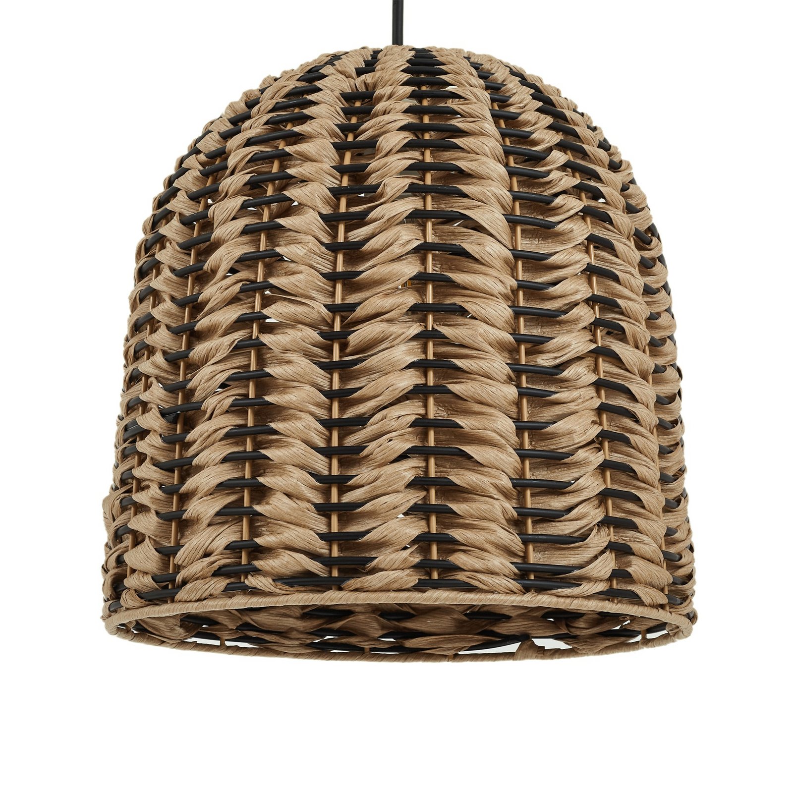 Lampa wisząca zewnętrzna Taryn, Ø 35 cm, IP44, brązowa, tworzywo sztuczne -