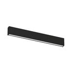 Aplique de pared LED Box W2 bi-emisión, W 61,9 cm, negro, 2700 K