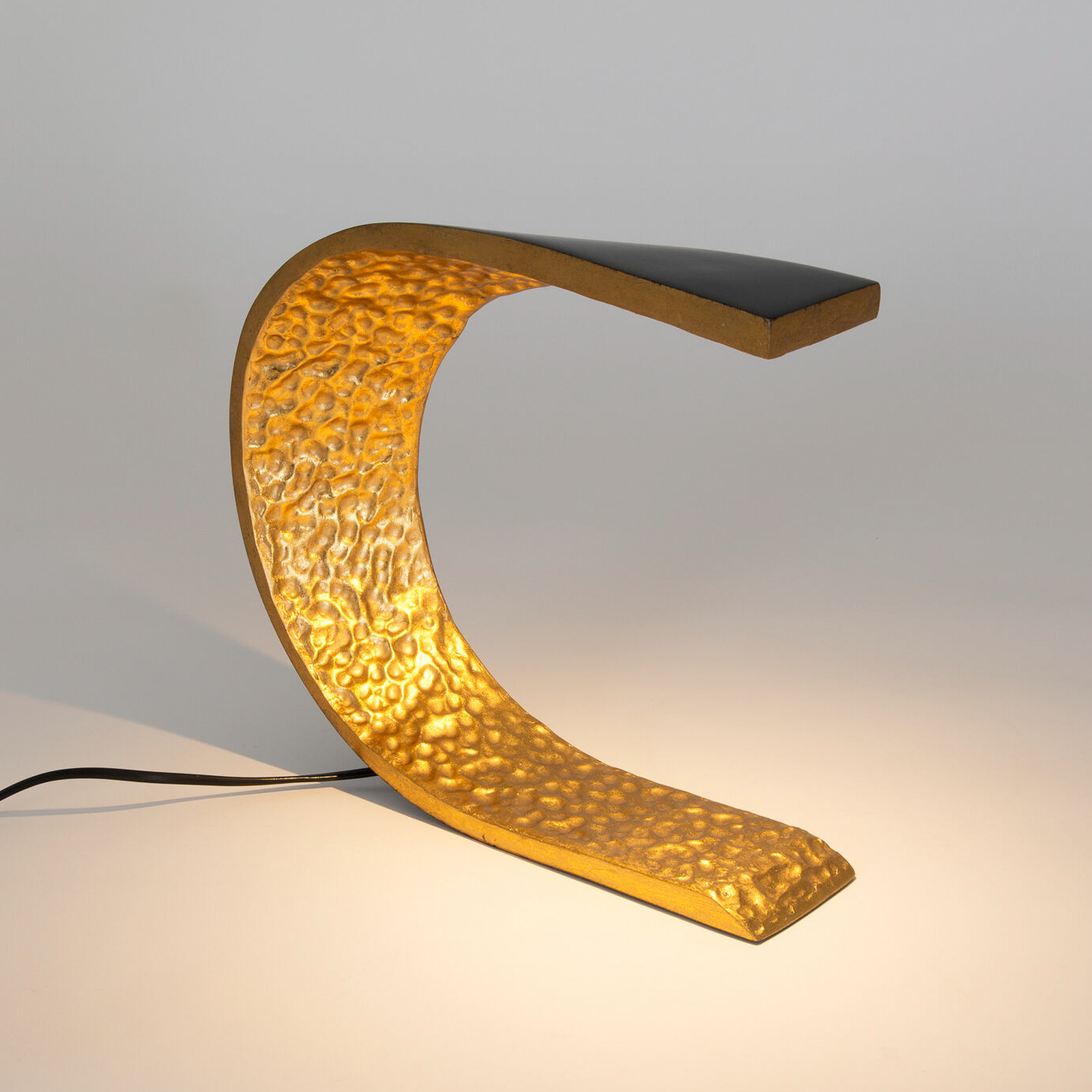Holländer Lampa de masă cu LED AUREONDA negru/auriu înălțime 30 cm metal - Camera de zi / sufragerie - Modern - maro-negru-auriu