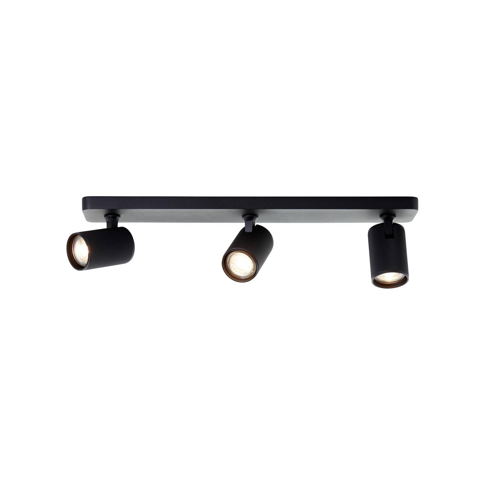 LED-Deckenstrahler Marty, Länge 53 cm, sandschwarz, 3-flg.