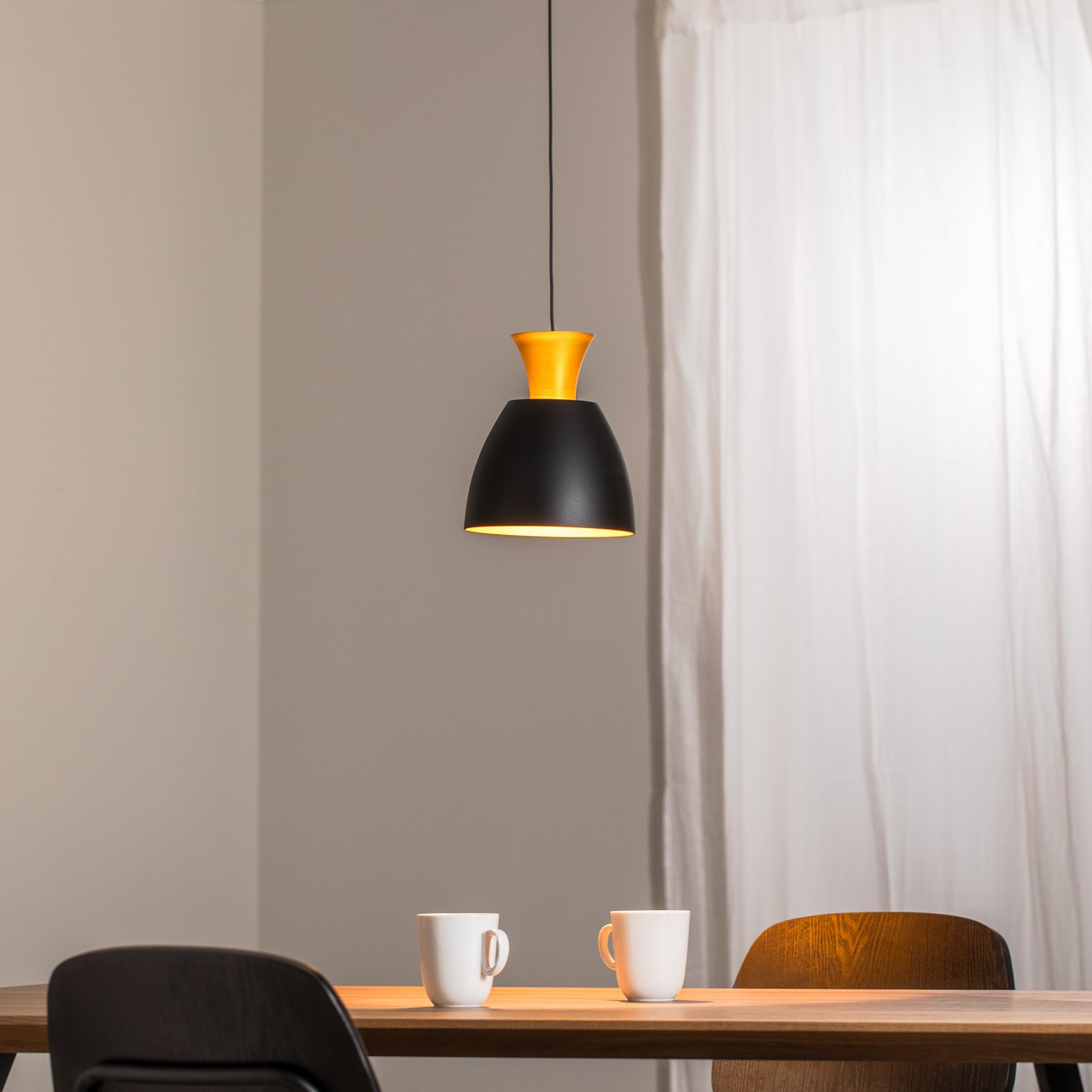 LED pendant light Studio Line 51229, black/brass, Ø 20 cm