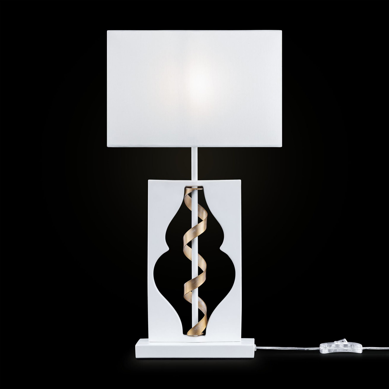 Textiele tafellamp Intreccio in elegant design