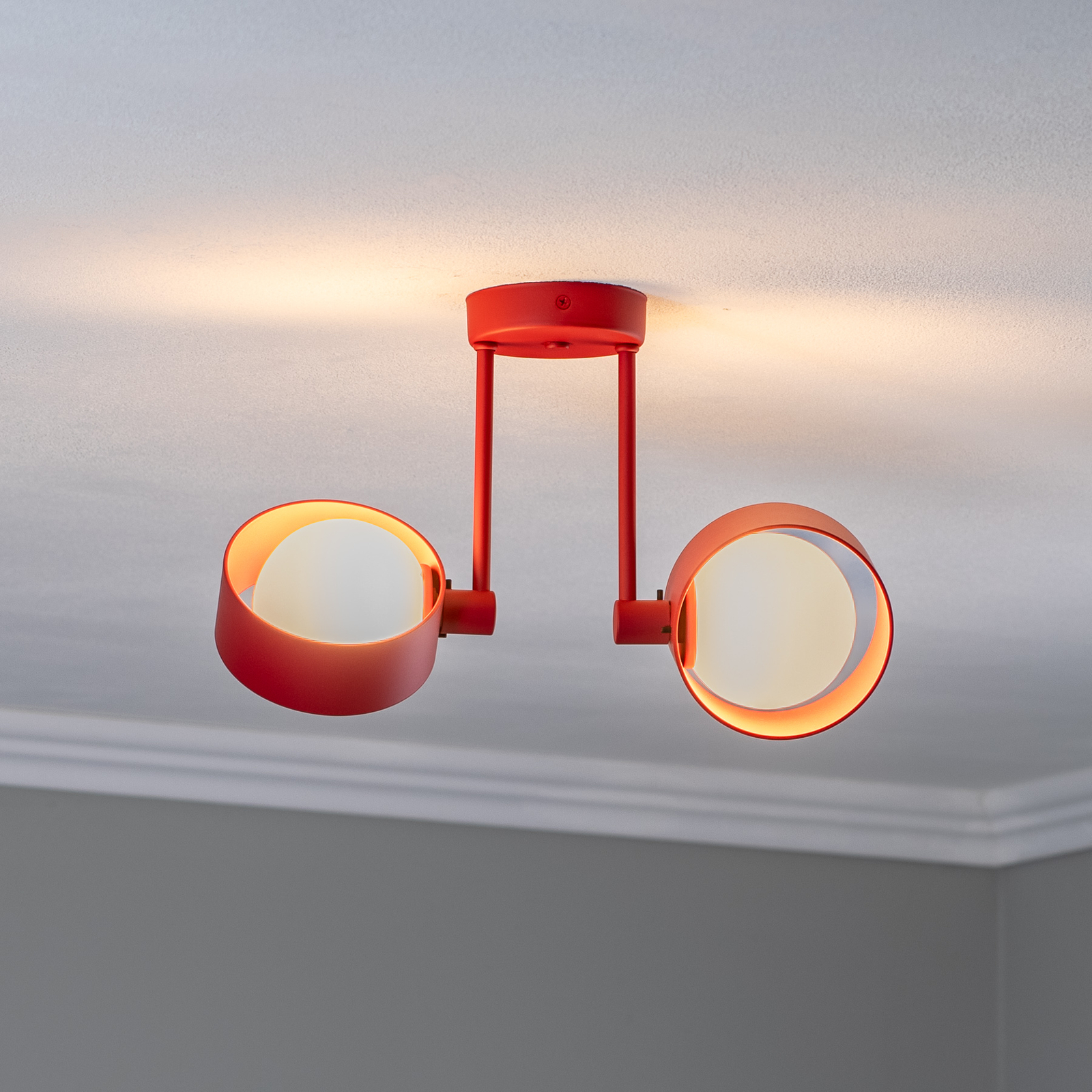 Mado ceiling light, 2-bulb, red