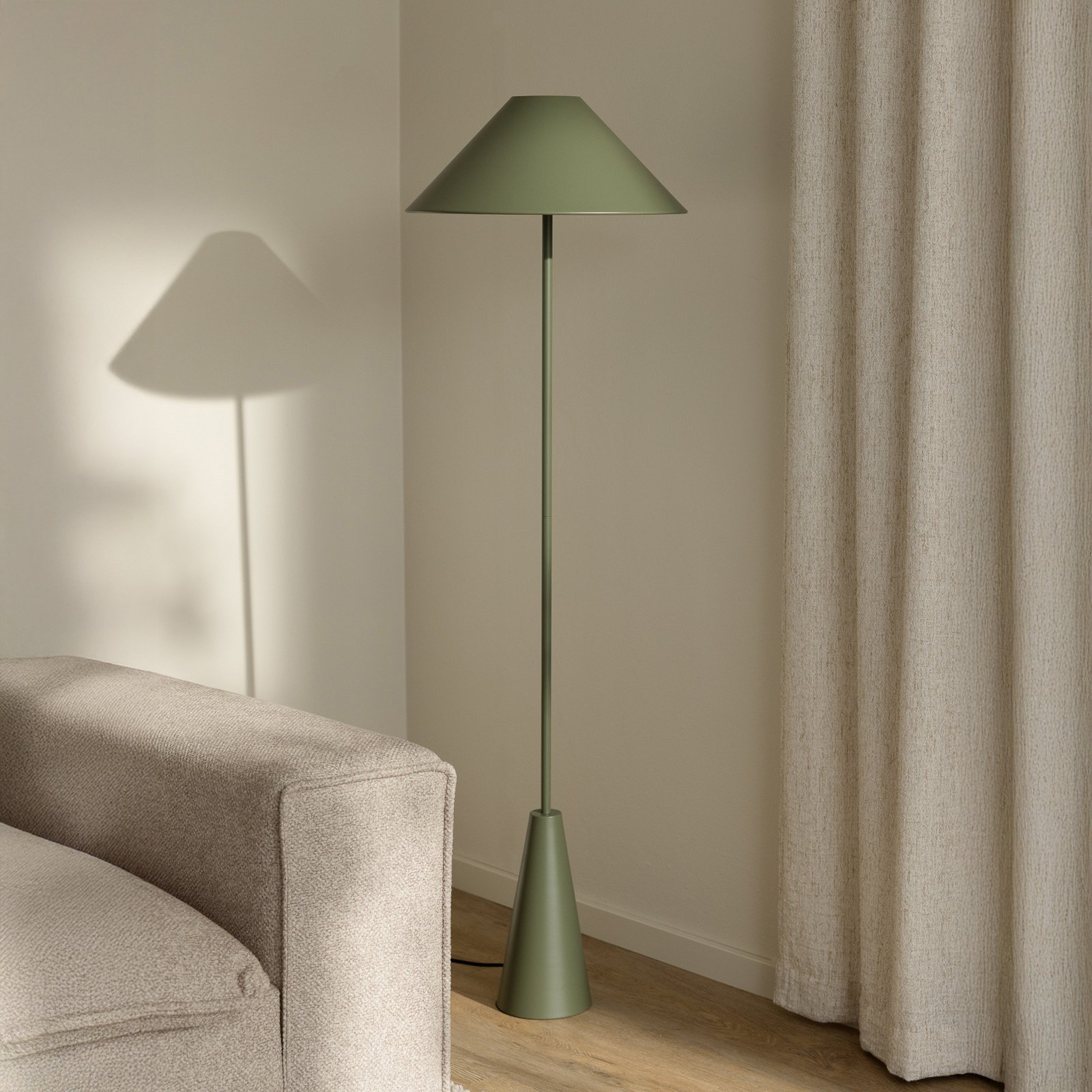 Globen Lighting stojacia lampa Cannes, zelená, kov, 140 cm