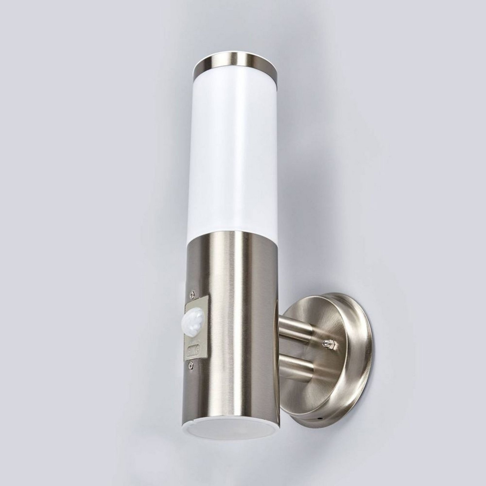 Kristof Aplique de Pared Exterior w/Sensor Steel - Lindby