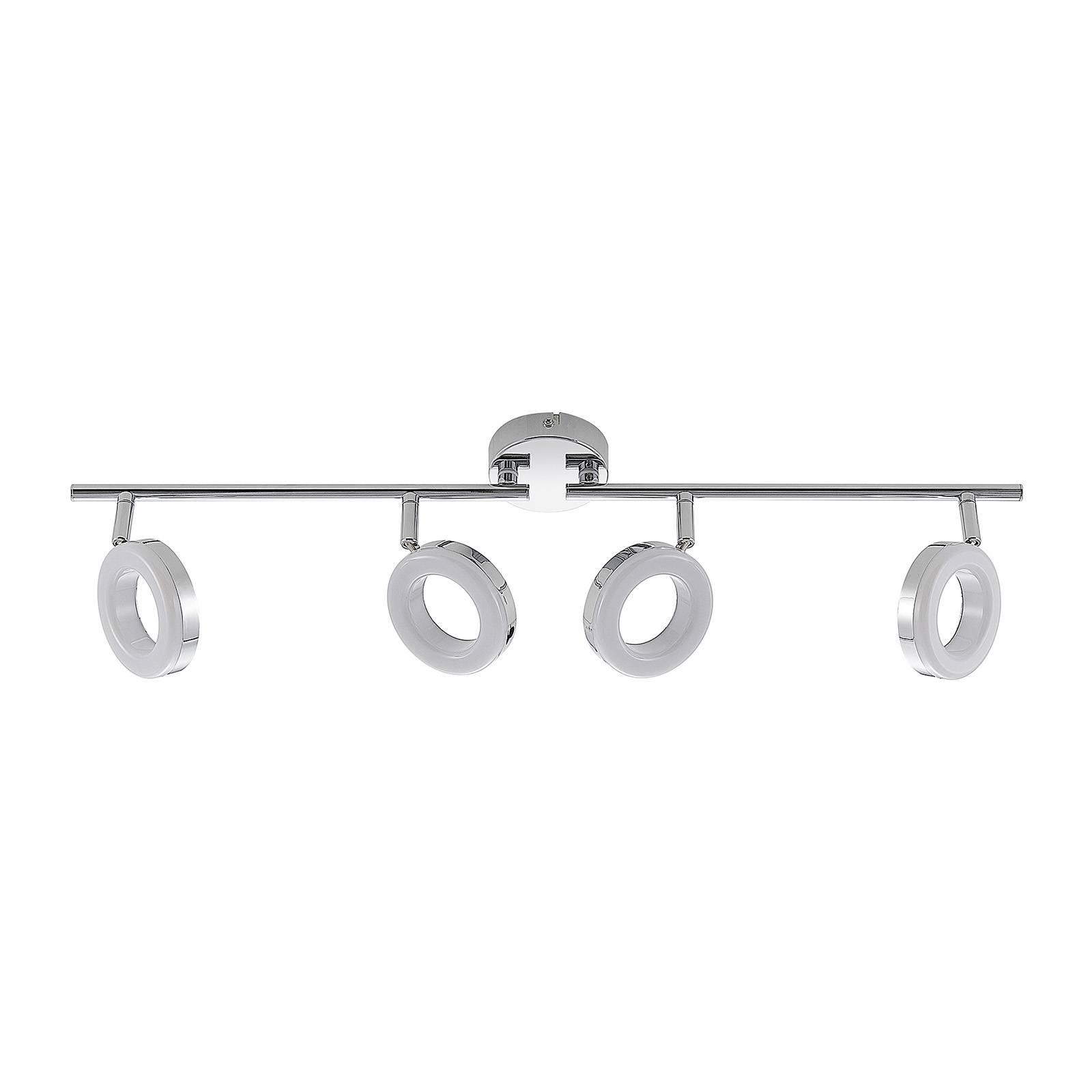 ELC Tioklia LED ceiling light, chrome, four-bulb - Living / Dining Room - Modern - Silver