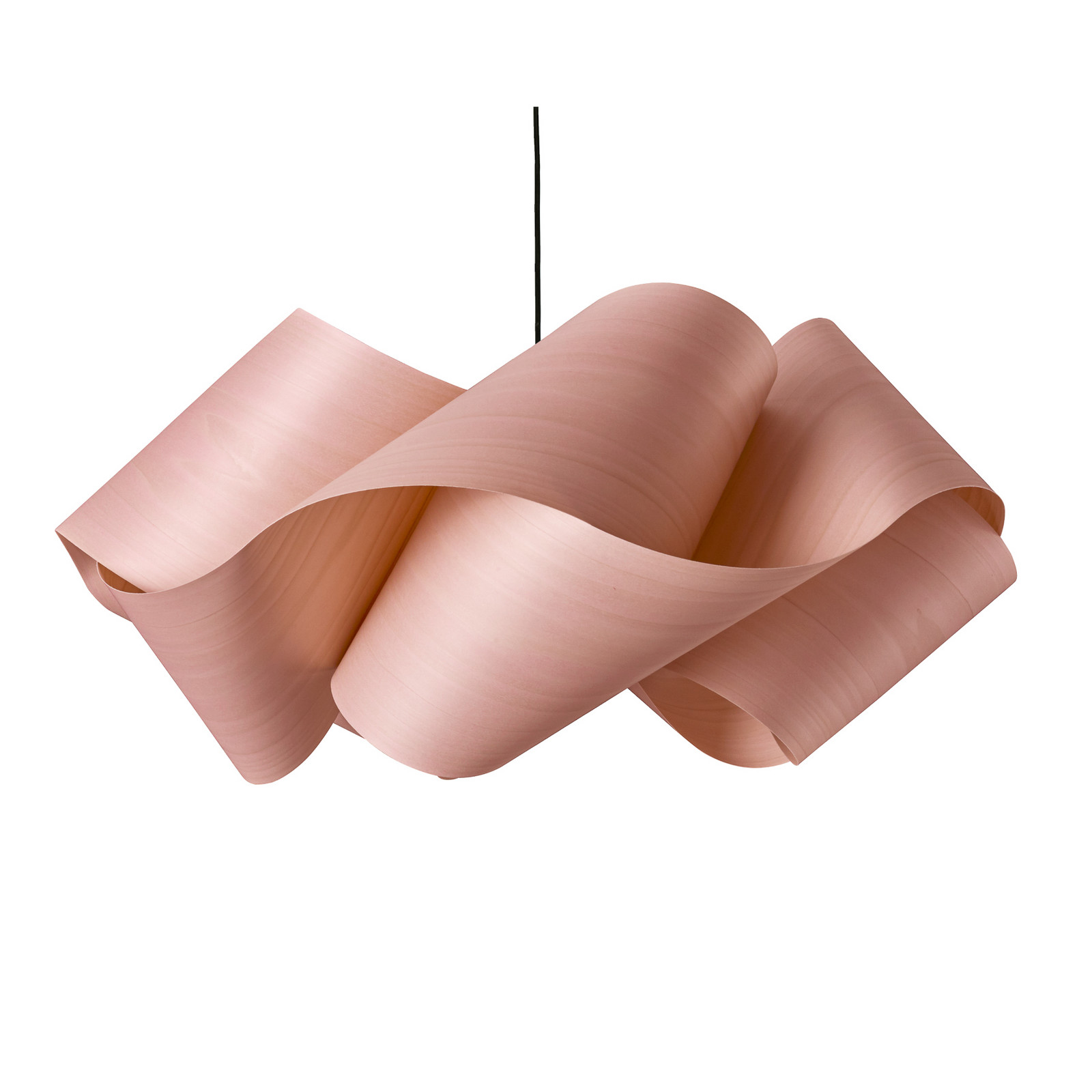 LZF LAMPS LZF lampă suspendată Swirl roz deschis/culoarea nichelului Ø 54 cm lemn - Camera de zi / sufragerie - Design - roz deschis nichel