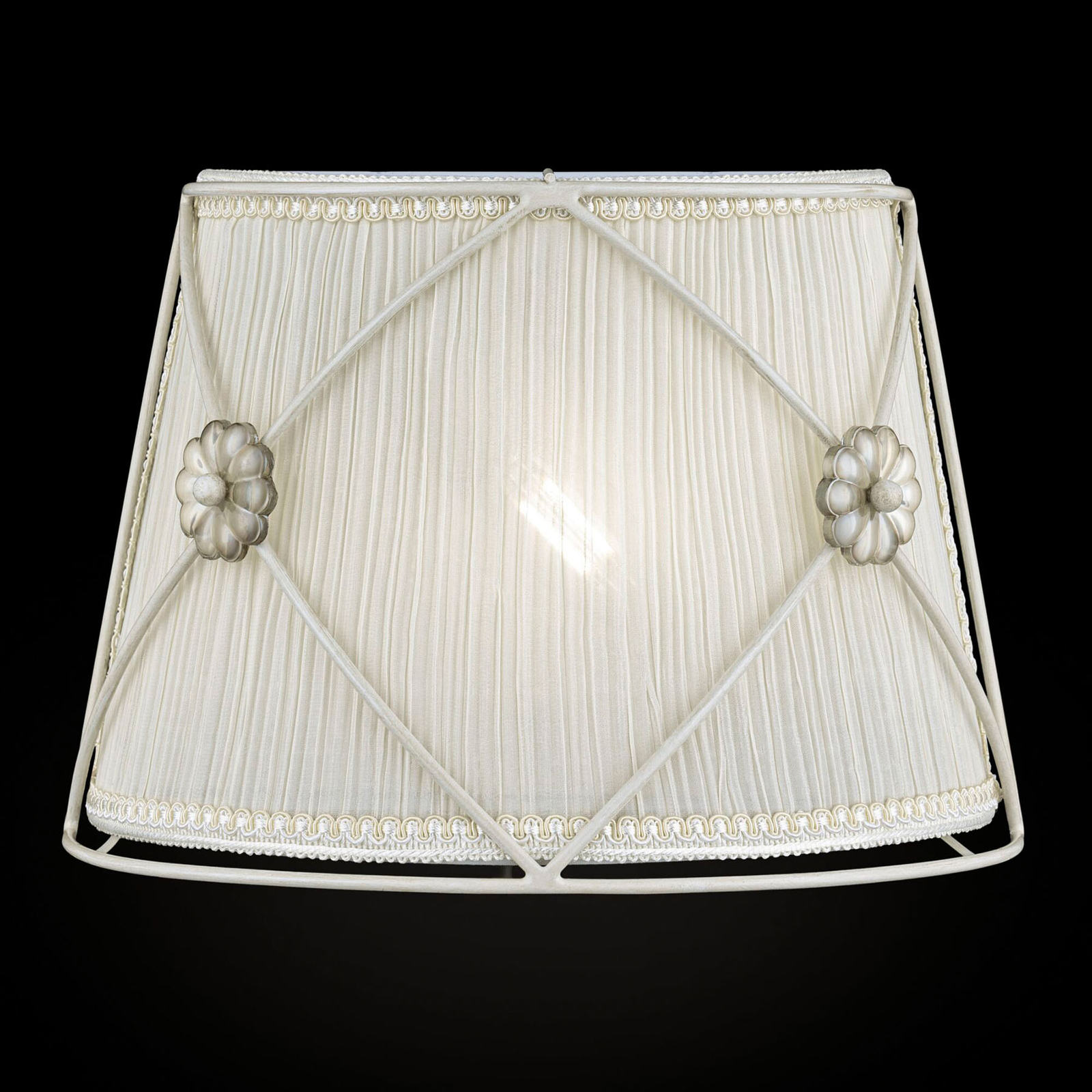 Maytoni Wall light Lea with pretty crystal flowers, for Living / Dining Room, metal, organza, crystal, glass, E14, 40 W, energy efficiency: A++, W: 28 cm, H: 19 cm