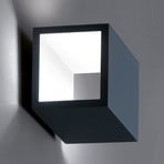 ICONE Cubò LED wall light, 10 W, titanium/white