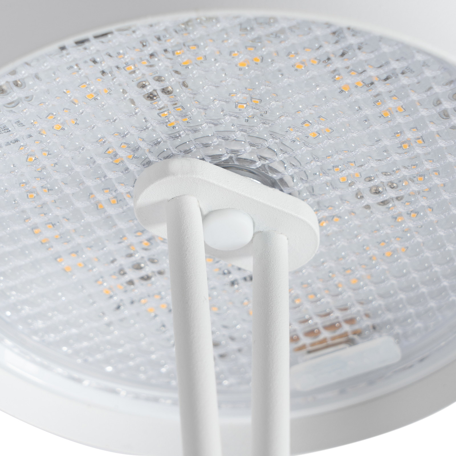 Lámpara de mesa Lindby LED recargable Janea CROSS, blanca, metal