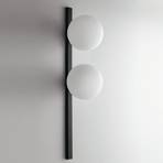 Pluto wall light in black and white, 2-bulb