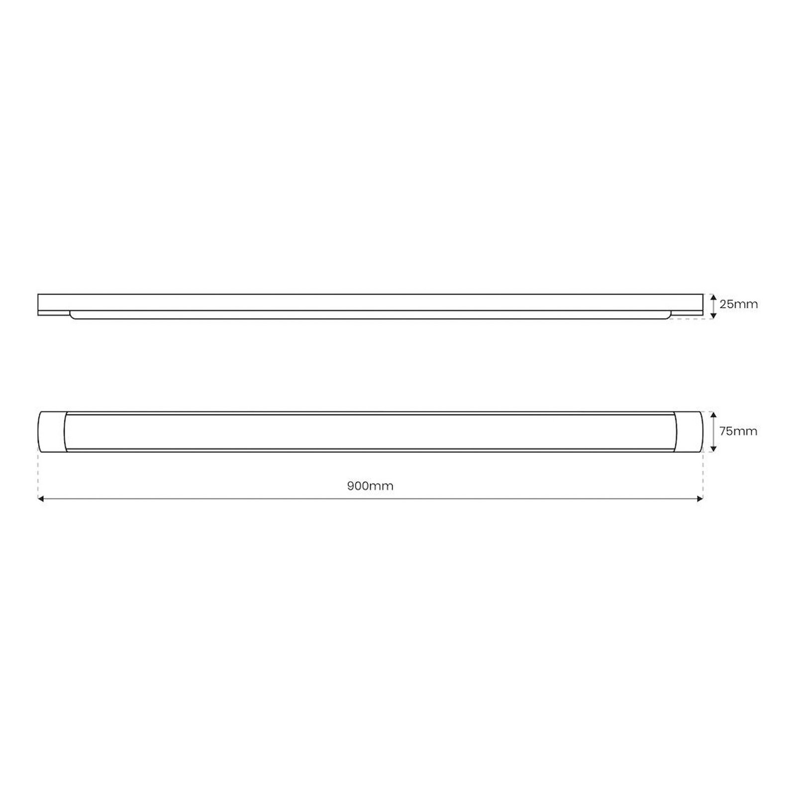 LED ceiling light Batten, length 90 cm, aluminium, white, 4,000 K