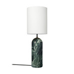 Gravity XL High UK Floor Lamp, Green Marble, White Fabric - Gubi
